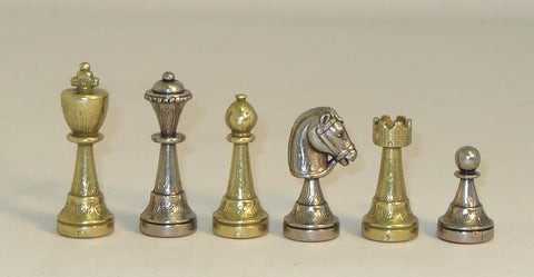 3" Stauton Arabesque Design Metal Chess Pieces