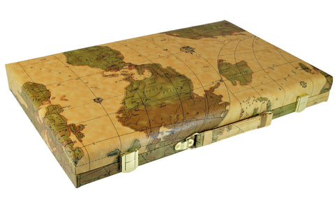 18" Map Design Backgammon Set