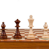 18” x 18” Mahogany and Maple Folding Chess Set