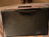 18" Black Imitation Snake Skin Backgammon