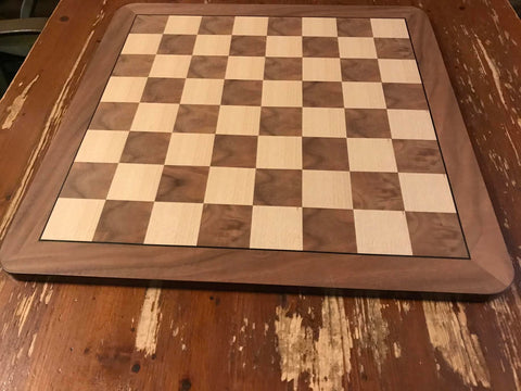2” Walnut and Maple Chessboard with Round Corners