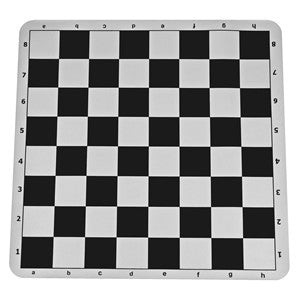 Black silicone tournament chess mat - 19.75 inch board with 2.25 inch squares