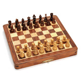 7" Golden Rosewood Magnetic Folding Chess Set