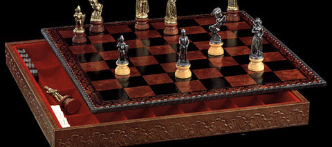 2" Brown & Black Leatherette Board Box