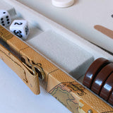 Map Design Backgammon Set - 18" with Screen Printed Points