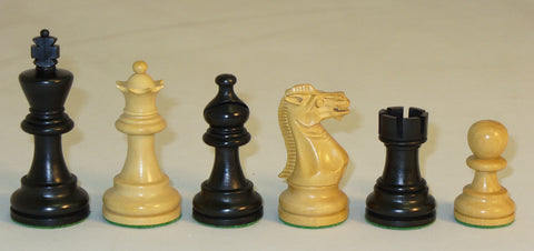 3.75" Classic Design in Black and Boxwood Chess Pieces