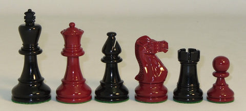 3.75" Classic Design Black-Red Double Weighted  Chess Pieces