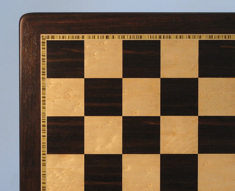 Amboyna Burl, Genuine Ebony & Bird's Eye Maple Custom Contemporary II Chess  Board