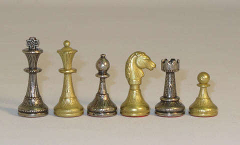 2" Small Stauton Arabesque Design Metal Chess Pieces