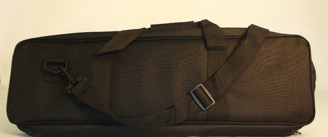 Black Canvas Padded Tote designed to fit roll-up board, chessmen & clock. Handle & Shoulder Strap.