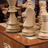 18” x 18” Mahogany and Maple Folding Chess Set